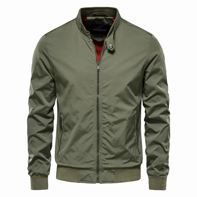 Autumn Solid Color Baseball Jacket