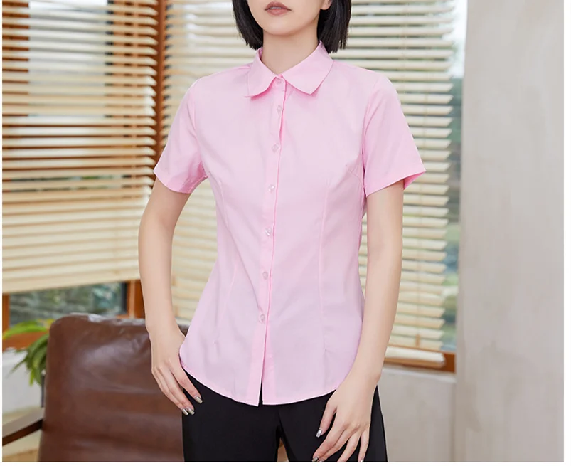 Woman's  Short Sleeve Blouse V-neck