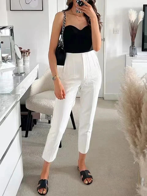 Women's Casual  High Waist Basic Pants