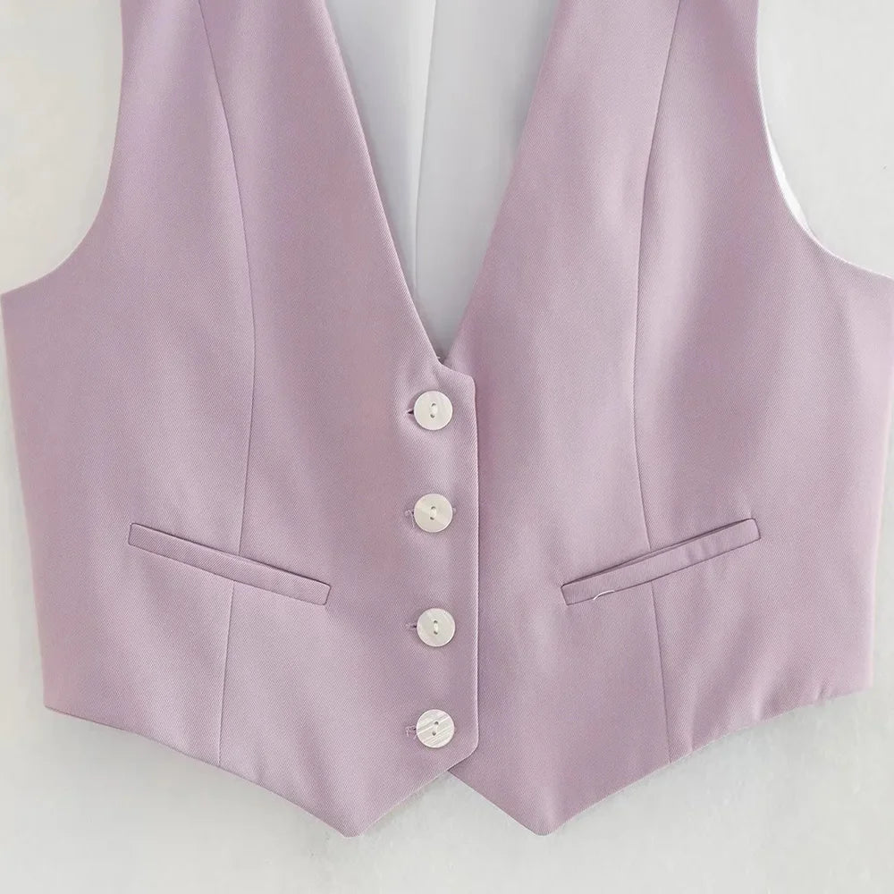 Women's Vintage Waistcoat  V Neck Sleeveless