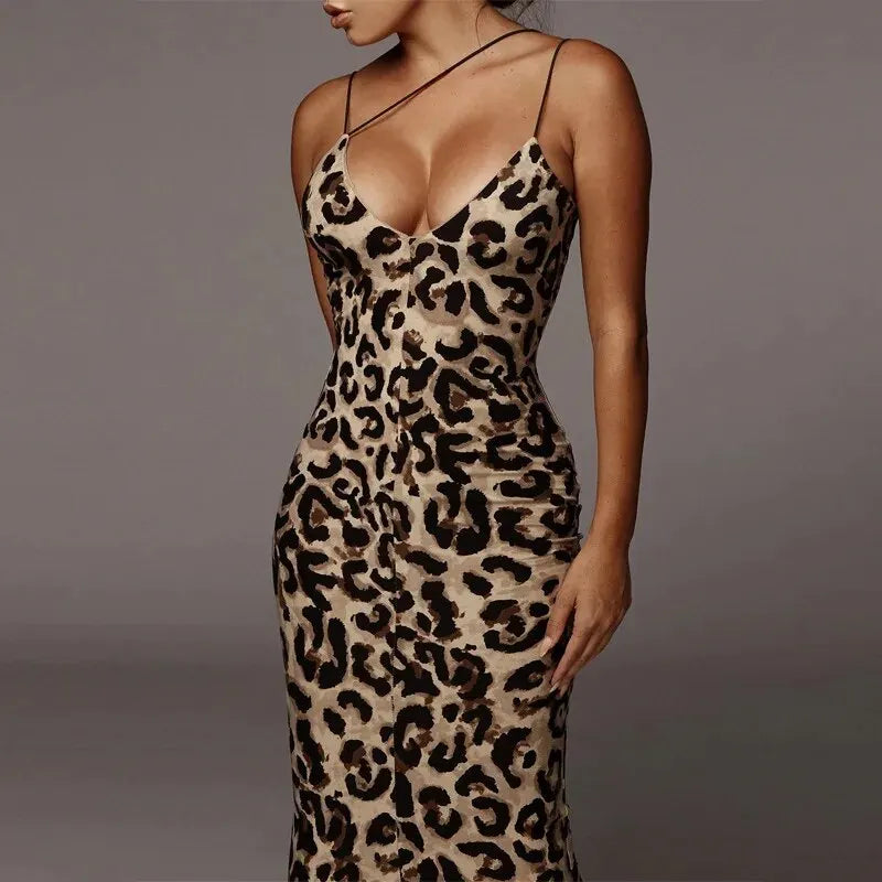 Leopard Print Midi Dress - Unleash Your Wild Side