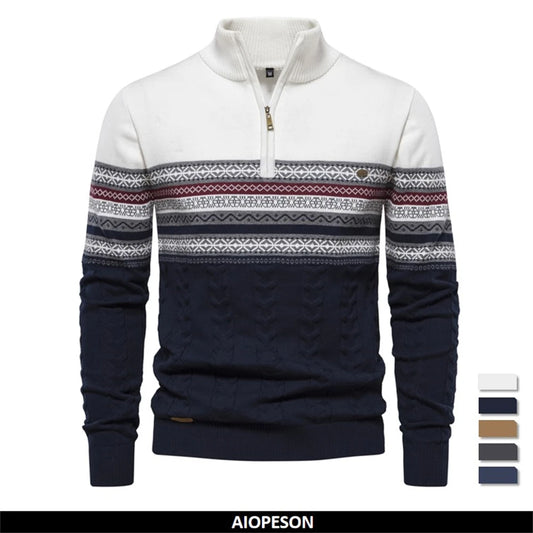 Autumn Winter Men Cotton Pullover Sweater