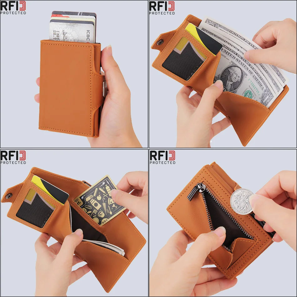 Rfid Carbon Fiber Card Holder Men Wallet