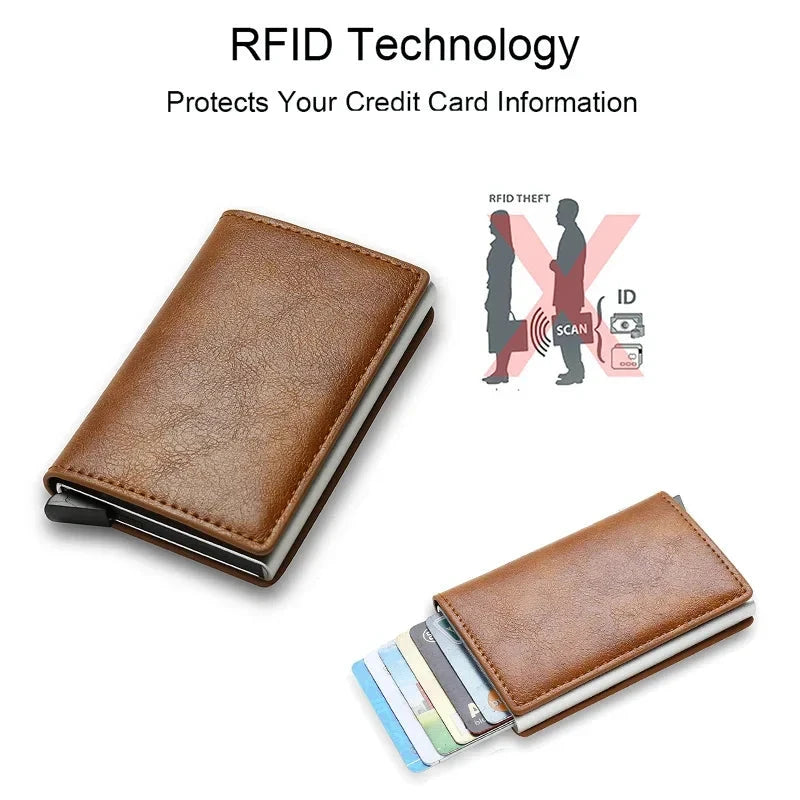 Leather Rfid Card Holder Men Wallet