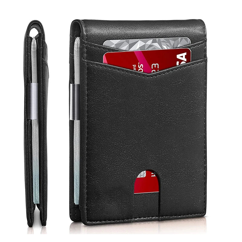 Rfid Protection Carbon Fiber Leather Men Wallet