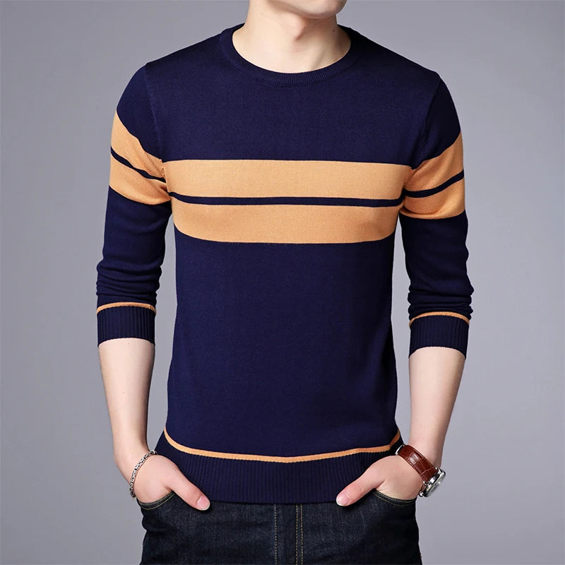 Men's Knit Spring and Autumn Long Sleeved Pullover