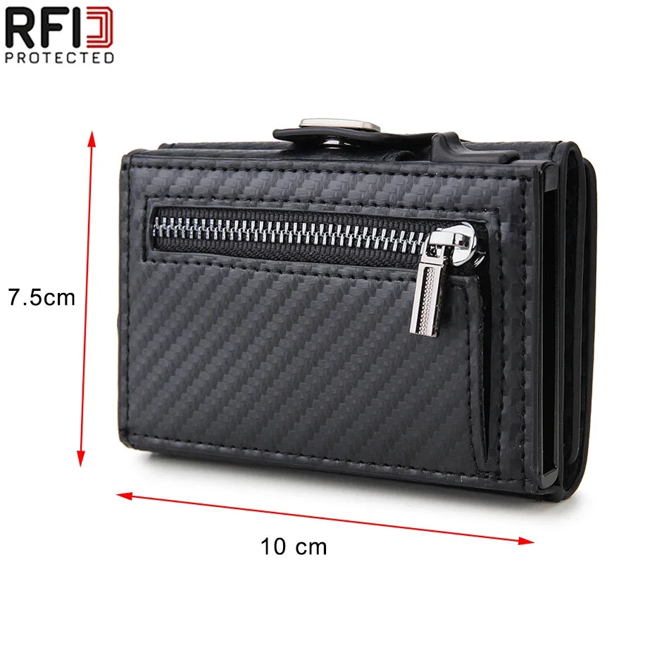 Rfid Carbon Fiber Card Holder Men Wallet