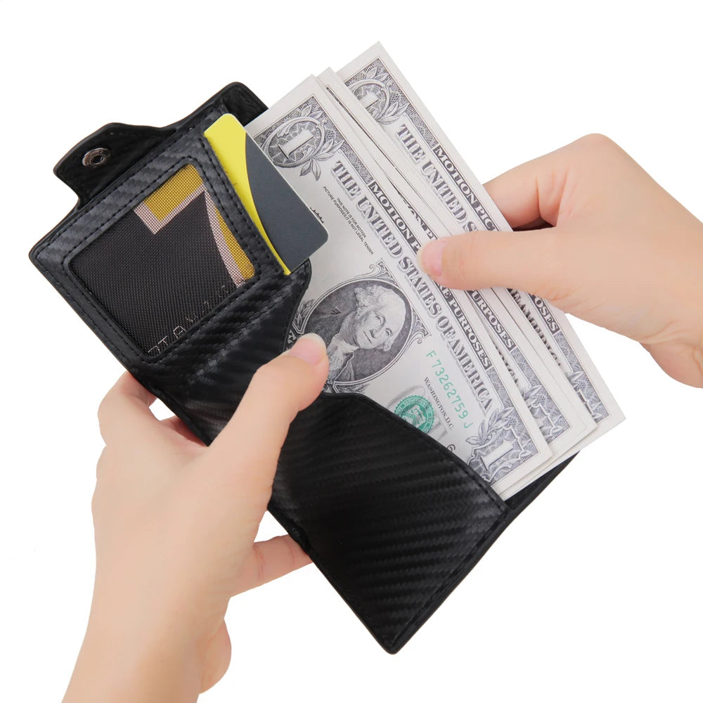 Rfid Carbon Fiber Card Holder Men Wallet