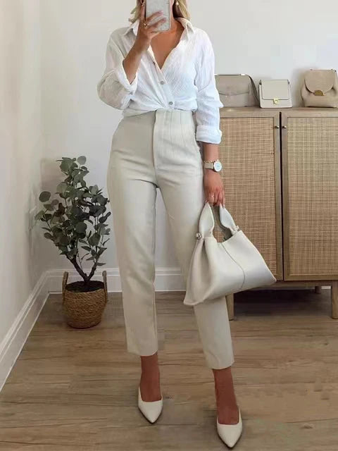 Women's Casual  High Waist Basic Pants