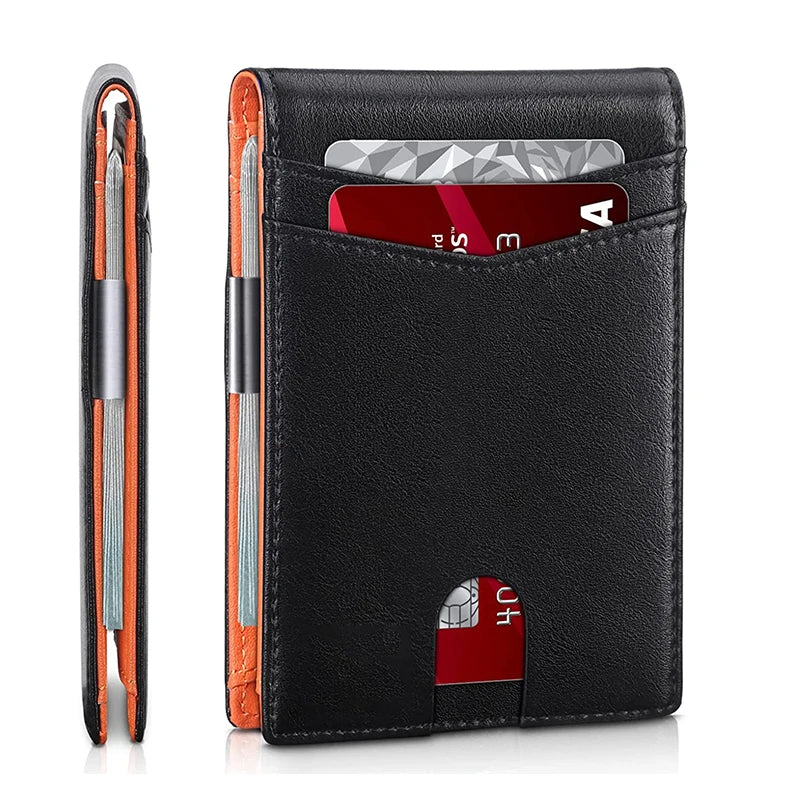 Rfid Protection Carbon Fiber Leather Men Wallet