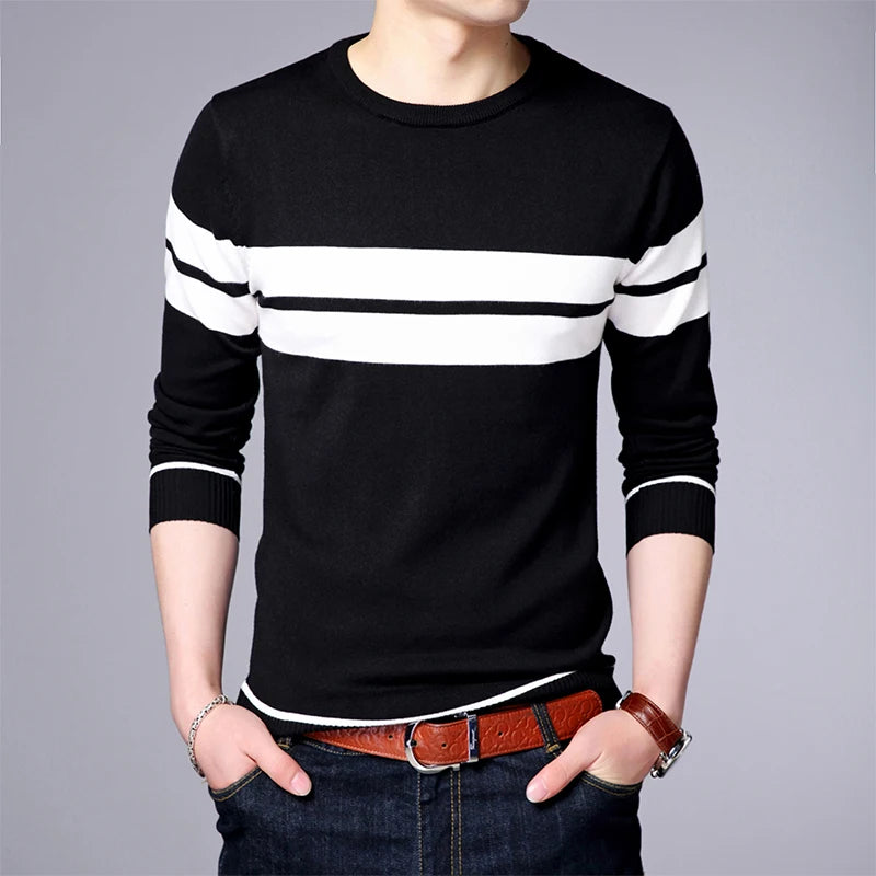 Men's Knit Spring and Autumn Long Sleeved Pullover