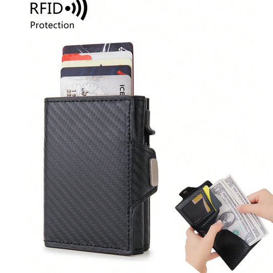 Rfid Carbon Fiber Card Holder Men Wallet